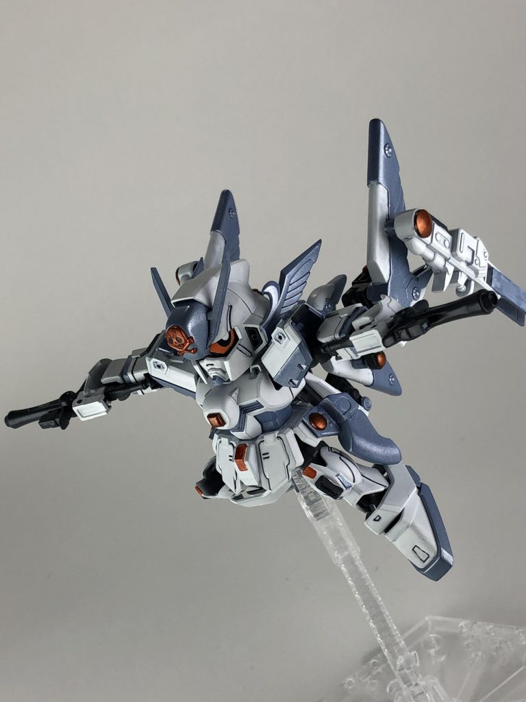 ザンバスター改・「スパーギット」。バスターガンにビームザンバーのグリップを付けた銃です。バスターガンよりも威力を高め、汎用性がさらに高くなっています。スパーギットはラテン語で水飛沫の意味です。