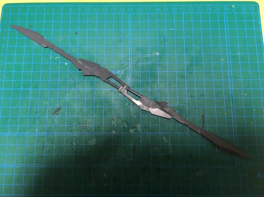 GNエクスカリバーの連結
GNバスターソードを一目見た時からソードインパルスのエクスカリバーのように連結させたいと思い、試行錯誤した末に完成
ダブルオースカイの2倍の長さとなった