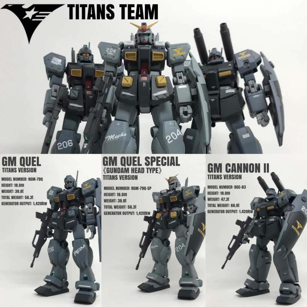 5番手はティターンズ小隊、クゥエルと
キャノンⅡの混成チームです。