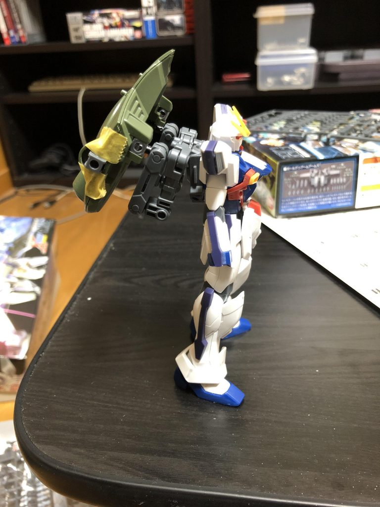 もっとも初期の状態。フォビドゥンガンダムのバックパックとガンダムXのバックパックの構造がかなり異なっていた為、ガンプラバトルアームアームズを介する事で接続可能に。