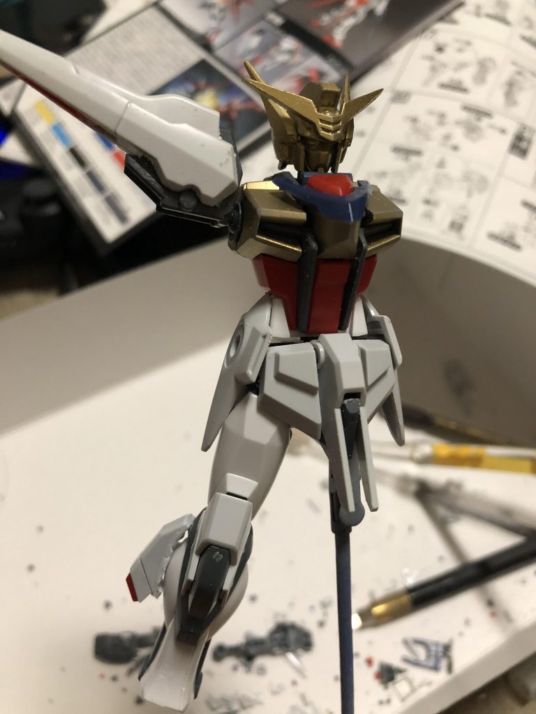 肩、脹脛のブースターの位置確認