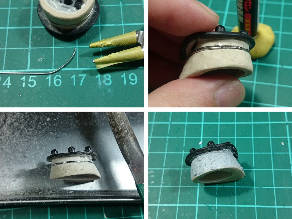 モノアイはベースを作り直してから金属線を埋めて、マグネットで一回り出来るようになっています。