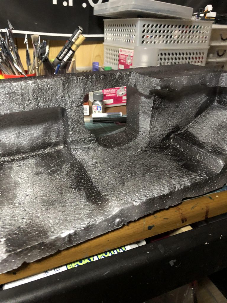 ジオラマは発砲スチロールとガンダムベース限定のデブリパーツを使いました