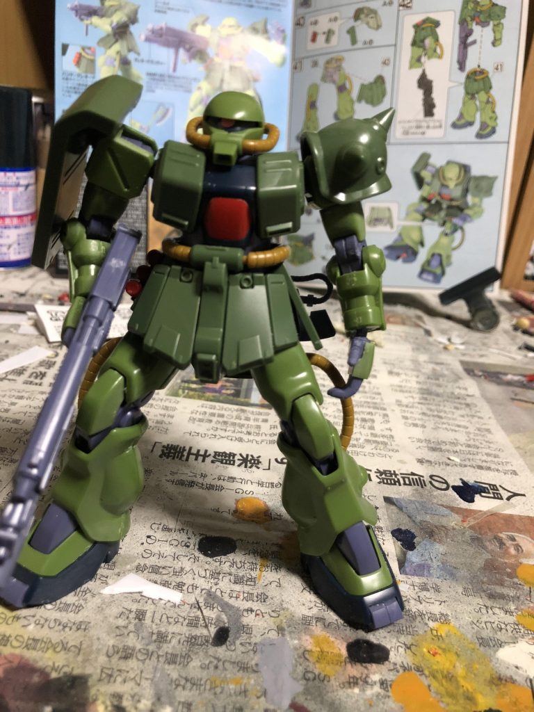 パチ組の画像です!かなりかっこいいです〜
とりあえずこの時からアレックスと戦うときのヒートホークだけ装備ってのは決まってました。