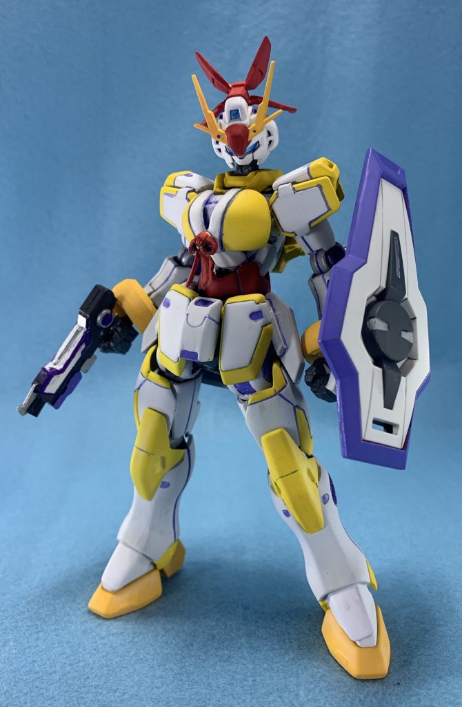 武装の装備。

現状はライフルと、シールドのみです。

武装は拡張パックを装備することによって、戦況に応じ臨機応変に対応するようにする予定です。

以下ポーズ集になります。