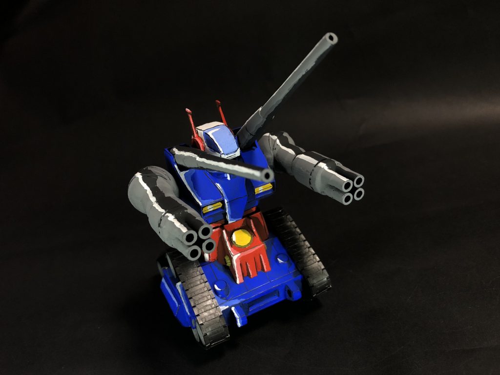 旧キット ガンタンク イラスト風塗装–2枚目/制作者：御座比良