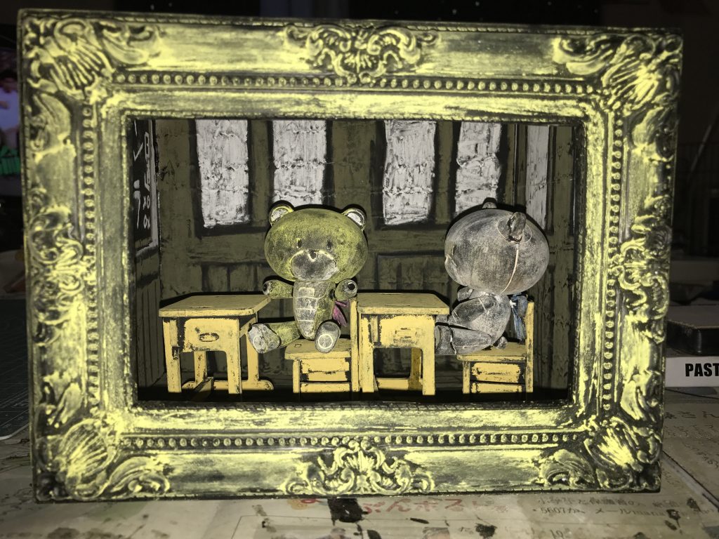 最初はこれで完成！と思っていたのですが、どうにもホラー感が拭えず、