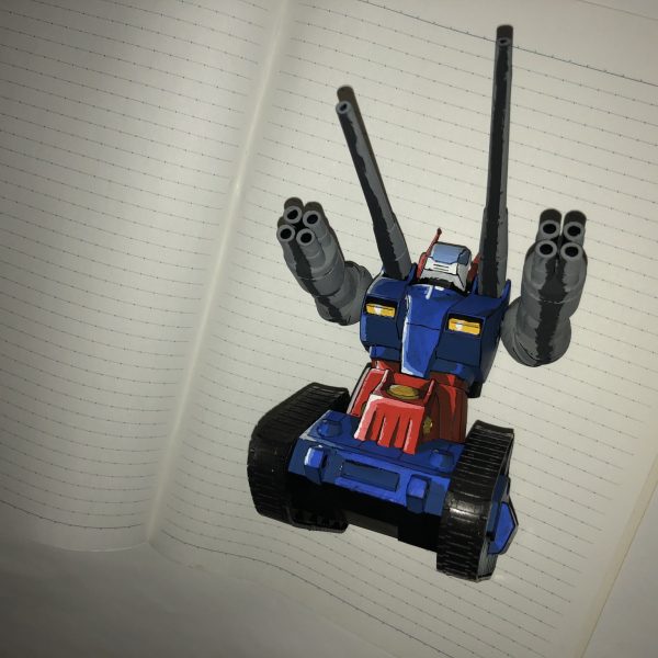 旧キット ガンタンク イラスト風塗装