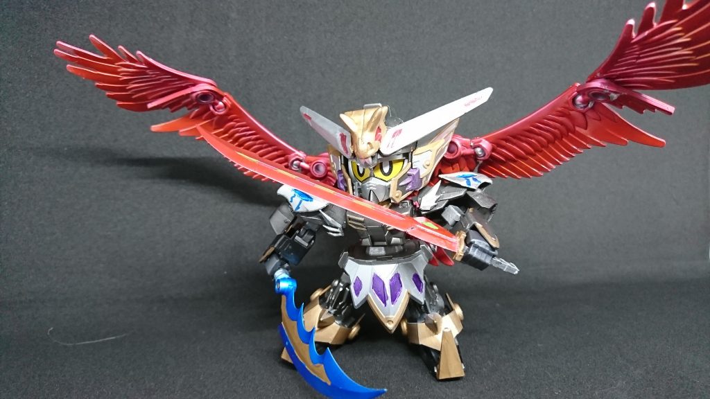 鳳凰ノ翼「紅蓮ノ型」
エネルギーを集中させ翼を形成し戦闘力を上げ飛翔能力を発現、刀剣の潜在能力の解放、粒子化に似た「炎塵化」という回避技を使える
炎と雷を刀身に纏い強化する
「雷刃炎舞」
自身に炎を纏い敵にめがけて突進する
「魔紅南無」→マグナム
全エネルギーを二振りの刀剣に注ぎ紫電と獄炎を纏い最凶最悪の斬撃をうちだす最終奥義
「終極ノ一撃・零」
その他多彩な技を使えるようになる
フォースはその最終奥義を受けて全滅した