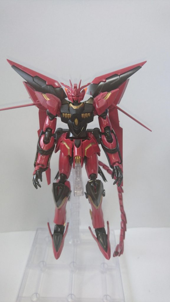 正面
バルバトスルプスレクスのような少し王道から外れた主人公機をイメージしたのですが完全に悪役ですね(笑)
基本的にはレギルスと煌ギラーガのミキシングで一部ダークマターブースター等を追加しています。
長いヒュケリオンテイルがいい感じに悪魔感を出していてお気に入り。