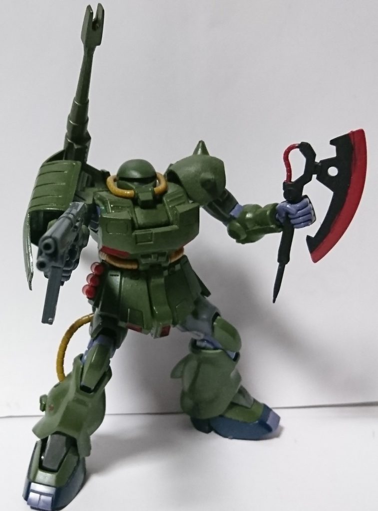 ヒートホークはＺ武器セットのハイザック用の大きいもの　ザクキャノンの胸部装甲とパックとシールドを移植