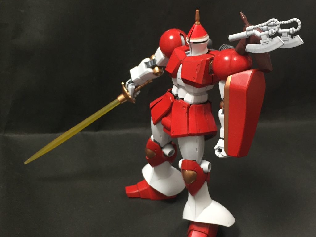 装備はビームサーベル,シールド,ヒートトナカイ(左肩に搭載された白兵武器) の3種.サンタさんに飛び道具なんて必要ないのだ…( ˙꒳˙  )