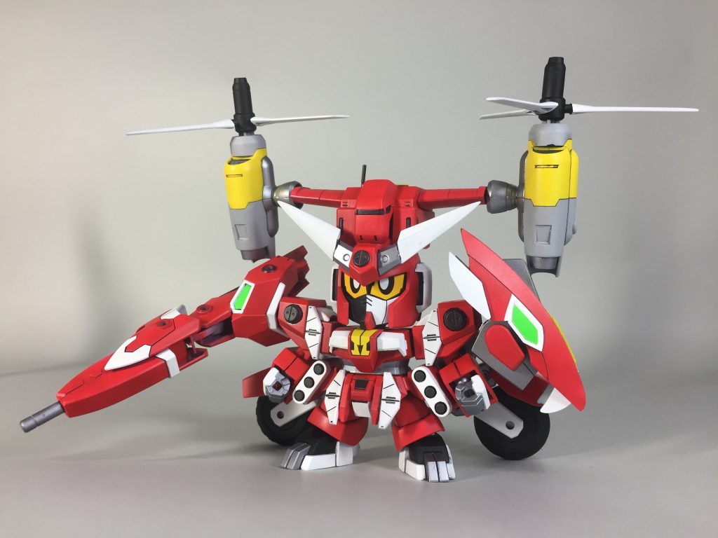 SDGガンダムにティルトローターパックとマシンライダーを組み合わせました。