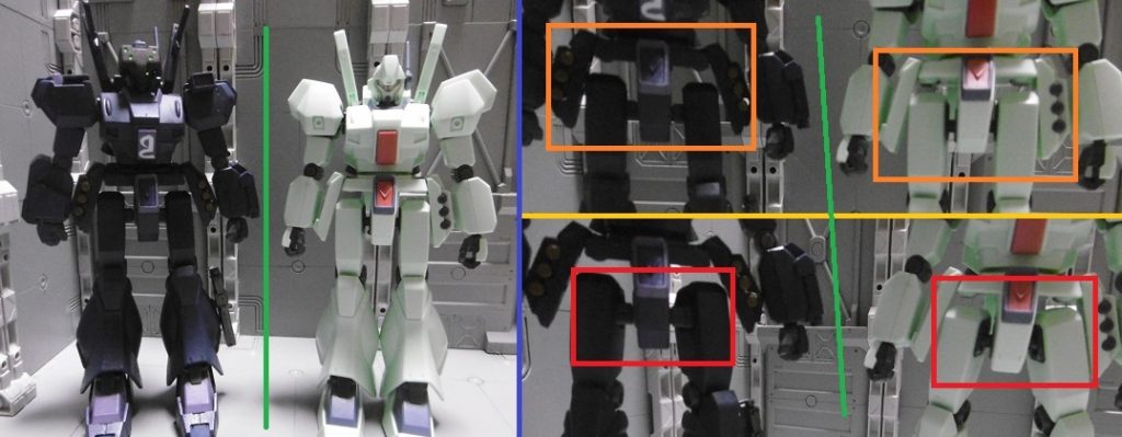 ブラストマスターの新規股関節を他ジェガンに移植する方も多いと思います。しかし普通に使うと横幅が広がってしまいます。同じ腰タイプでABS製BJ接続のノーマルと比較しても、その差は歴然。新規軸では腰サイドアーマーも影響を受けます。
素立での見た目のバランスが悪くなるので、ブラストマスターやスタークなど大型フロントスカート無しのジェガンでは、そのままだと不格好に見えるかもしれません。素組派はご注意下さい。気にならないならOK。
以上です。長文化してしまい失礼しました。こちらにまとめるだけでも下書き保存を何度もしており、何時間かかったのか正直わかりません。
他所で先に投稿済みの中には、忍者としての設定とルストロとしての設定が混ざってしまった事もあるくらい、かなり複雑化しています。しかしこれでも最初の『陽丸』『陰丸』に比べれば、設定は緩い方だったり。
小隊制という事で、他に2体います。この後続けての更新になりますが、多分ジェガン程は複雑化していないと思いますので、もし興味ありましたらまたよろしくお願いします。