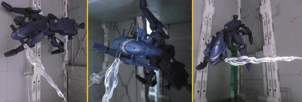 小型で軽量なので四肢を使った立体的な移動が可能。【勢至菩薩】で跳躍性能も強化(ACシリーズの逆関節みたいな設定)。屋内のみに限らず、周囲に建物やオブジェクト等のある空間であれば縦横無尽に駆け回り、陽動・攪乱・追跡などで暗躍します。察知されなければ頭上からの暗殺も不可能ではありません。
跳躍を含めた移動時には適用されませんが、歩行時に消音、走行時にホバー移動可の設定あり。