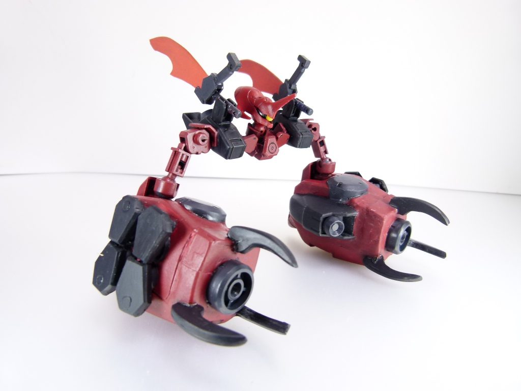 鬼魂ユニット：SD化に当たって設定されたブースターユニット。バックパックが丸ごと変形し、巨大な爪を持った怪物となる。ドージが勝手に考え「お兄ちゃんはこれを喰らってその力を得たんだ」と言って聞かない。当人はまんざらでもなさそうである。バックパックはボールデン大ボール接続。本体の代わりにG-ルシファーの頭を付けて武者や三国伝の「闇の力」風にしました。