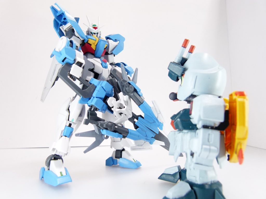 対レイドボス戦：「サラを救いたい」。リク達と開発者・トリさんに対し反発していたゲームマスターも、リク達が第二次有志連合戦で勝利したことによりその態度を軟化させる。GBNの未来を「ビルド」するのはダイバーである。その理念を思い出したかのようであった。GBN全体の敵、バグにより極大化したレイドボスに対し、ゲームマスターはガードフレーム達とともに自ら前線に立った。ダブルオーホープスカイと。当初はゲーマスが裏アカウントでGBNに参戦する時の専用機･･･という位置づけでした。最終回の様相だとゲーマスはMSには乗らなさそうだったなどの理由もあって現行設定になっていますが。