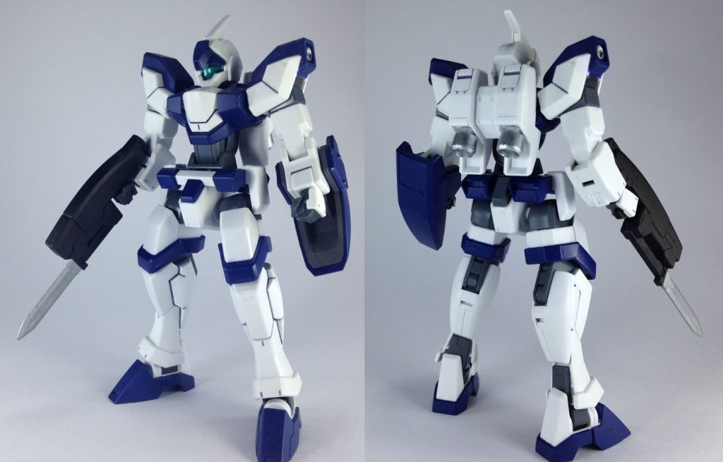 ジェノアスカスタムをベースにジェガンのひさしを削ったのをつけてジムっぽい顔にしてあります。