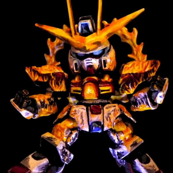 SDEXトライバーニングガンダム　バーニングバーストシステム　イラスト風塗装