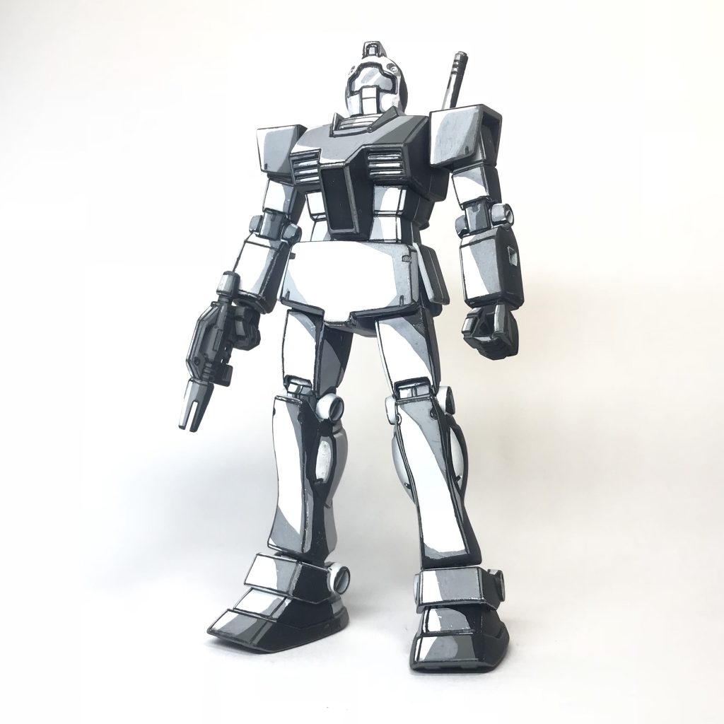 HGUC ジム モノクロイラスト風塗装–2枚目/制作者：ソネ