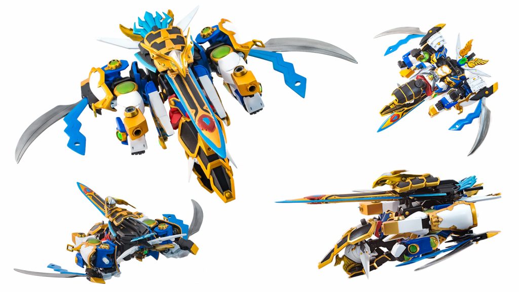 ■サポートメカ 凰雷座（おうらいざ）
名前の通りオーライザーがモチーフです。
オーライザーっぽさを出しつつ雷帝の神器の雰囲気も残せたかなと。