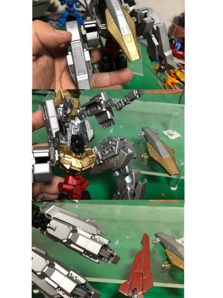 ココからはロボットモードへのトランスフォームを
お腹の盾と尻尾の剣を外して