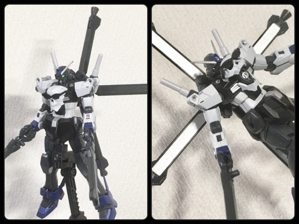 LIVE装備モードでも全武装を使用しての戦闘は可能ですが流石に重量がありすぎるので、従来のクロスボーンガンダム魔王に近い機動性重視の軽装備モードも。
リフレクターが✖️字でなく十字なのは、2017~2018年DINOSAURでの冒頭Tak登場シーンの十字架をイメージです。