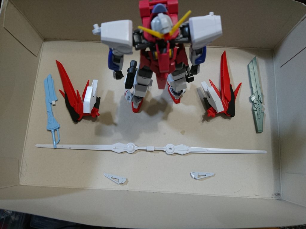 使ったガンプラは
流星号弐
ディスティニーガンダム
ジェノアスカスタム
グレイズアイン
ガンダムAGE3フォートレス
インパルスガンダム
ビギニングガンダムJ
エクシア
です