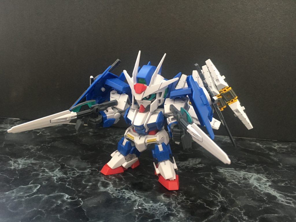 フィンファンネルは一部塗装しましたが、あえてダブルオーに合わせることはしませんでした。