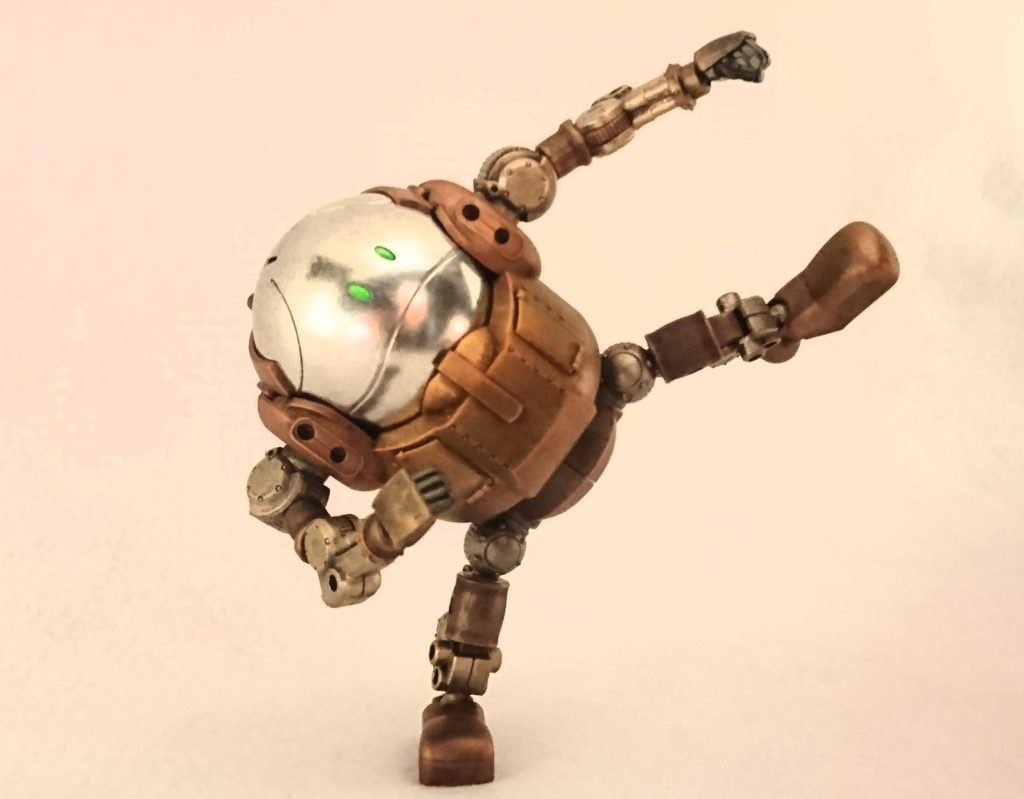 アクション。
片足立ちだってできちゃいます。