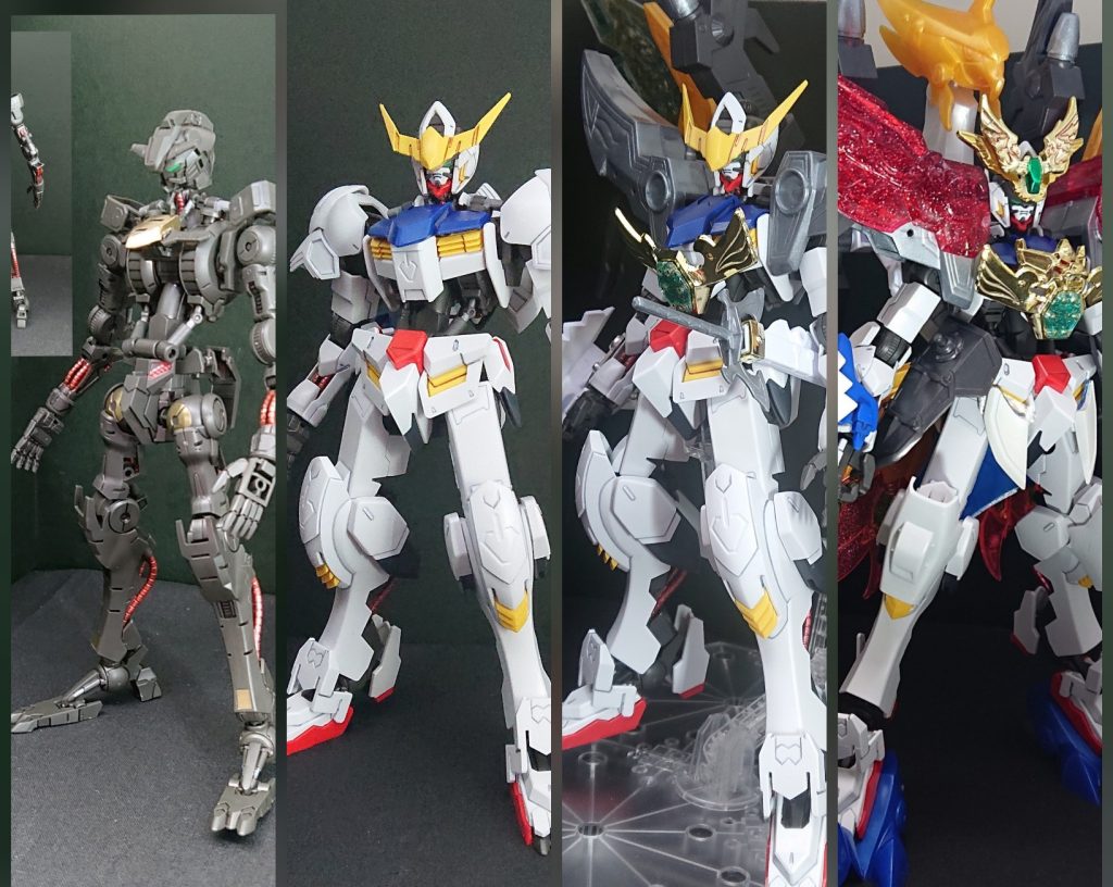 【ベース】
1/100ガンダムバルバトスをベースに使用。
大将軍にするために、BB戦士武威凰大将軍
頑駄無轟炎王、機動武者大鋼、飛駆鳥大将軍といった大きいサイズのSDキットを使用して、自分の好みにしてみました(о´∀`о)