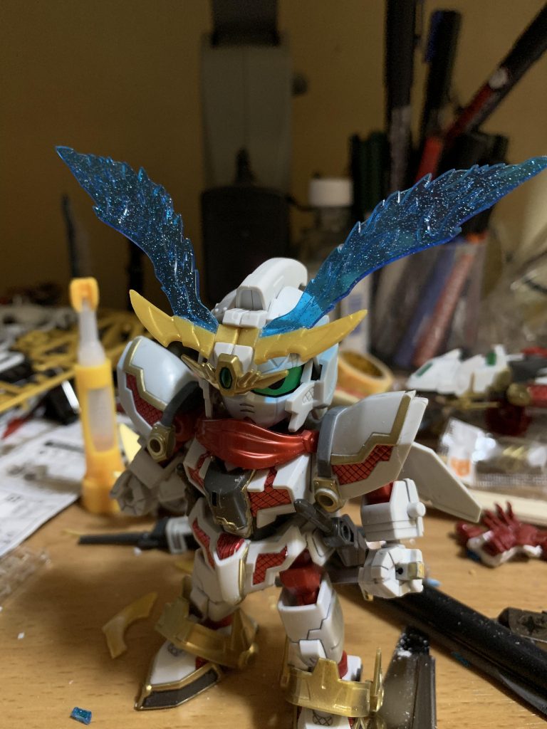 以下制作工程。零丸のアンテナに、スタービルドストライクのエフェクトを移植しました。