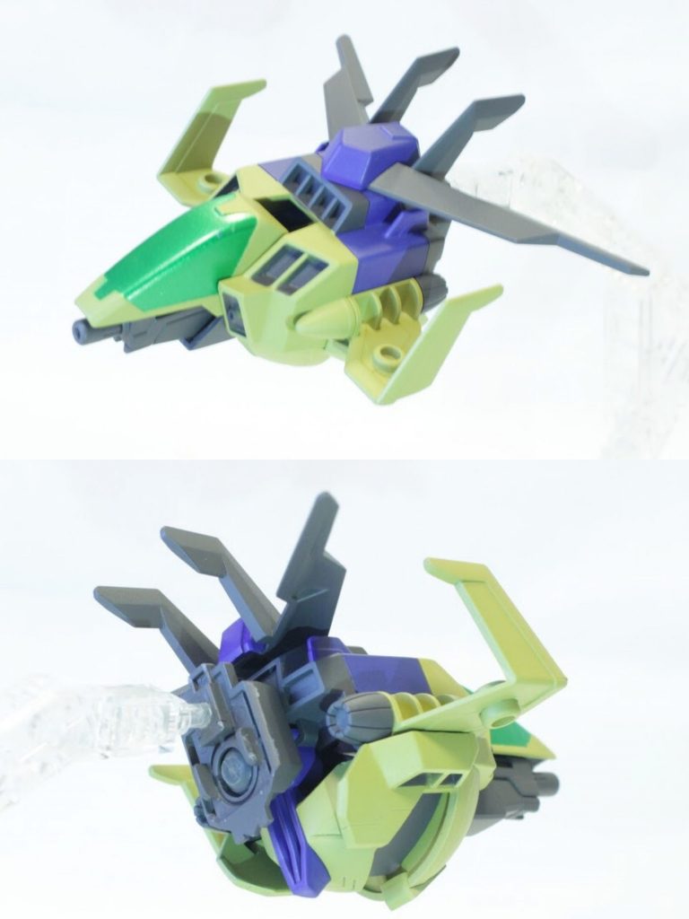 ## Aファイター
頭部で構成。ほぼウイニングガンダムですが、機首にビームガンを追加しスマートさと戦闘力の向上を行なっています。こっそり主翼はスターウイニングです。