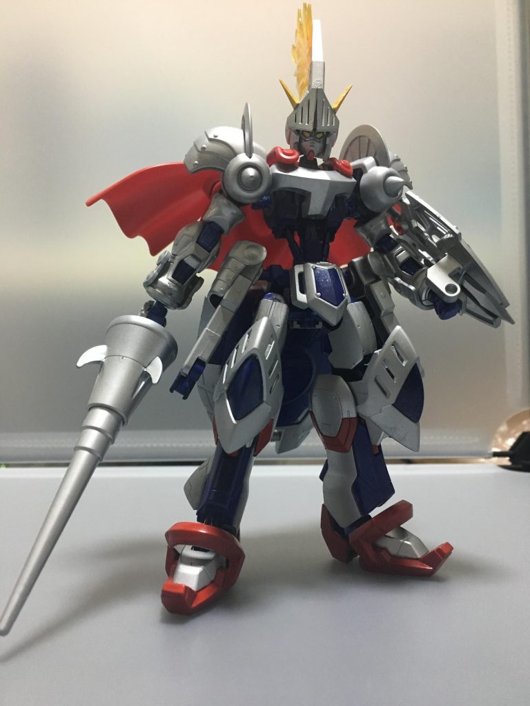 キマリス・トルーパーを骨格として、レジェンドBB騎士ガンダム、ギャンスロット、ガンダムMk-Ⅱをミキシングしています。
塗装は全て缶スプレーです。