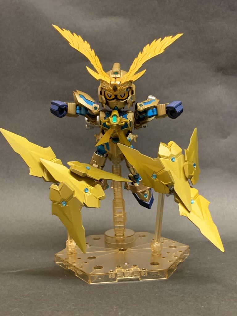 「双鳥の陣」
鳥を模した形に変形する。能力はほか形態と変わらないが操作性とスピードに特化しており、部分破壊に有効。