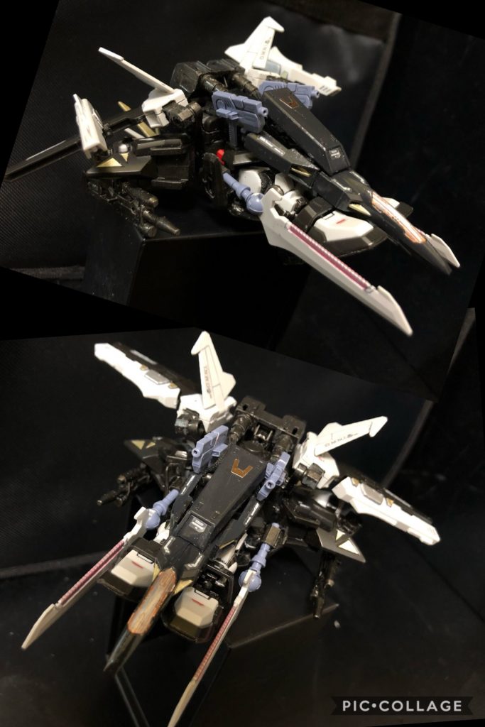 oyz「ここで、一度ストライクノアールの可変について説明しておこう。ストライクノアールが可変するにあたって、実は本体には影響はない。バックパックに装着した可変ユニットにて変形を行う。」
oyz「通常の可変機と違い、足の先端方向が機首となる為、操作方法が多少独特だが、君になら問題なく扱えるだろう。」
スウェン「了解した。」