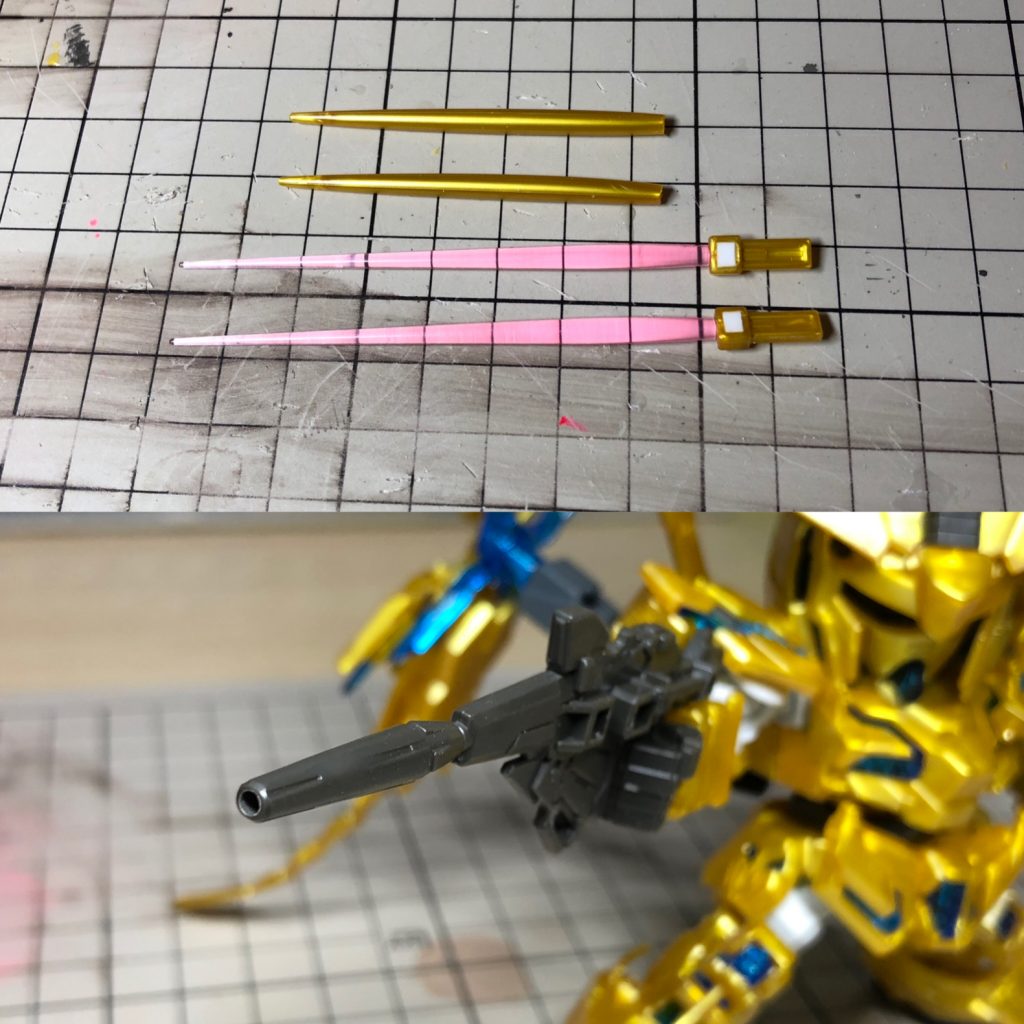 サーベルのクリア化とマグナム銃口を開口