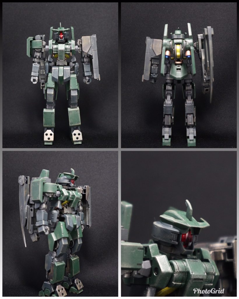 フロント、バック、サイド、頭部アップの各ショット。脚部装甲を追加してます。
サブアームは右肩に接続して腕部の後ろに設置します。