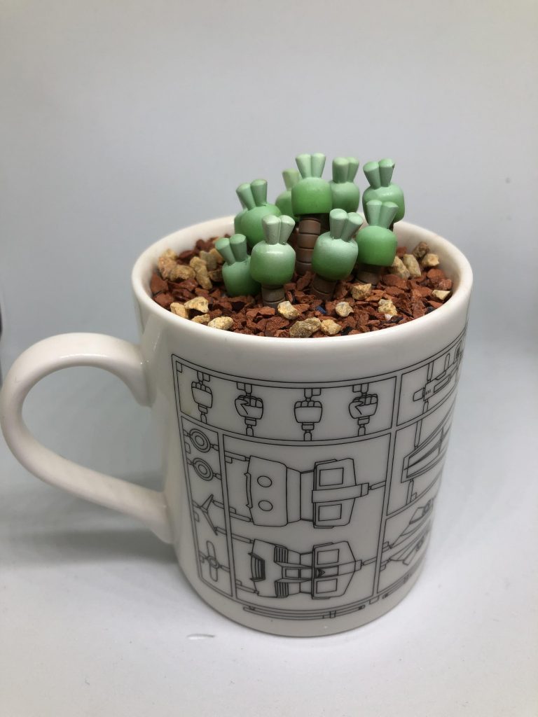 鉢にはガンプラの一番くじで取ったマグカップを使用しました(´∀｀)
