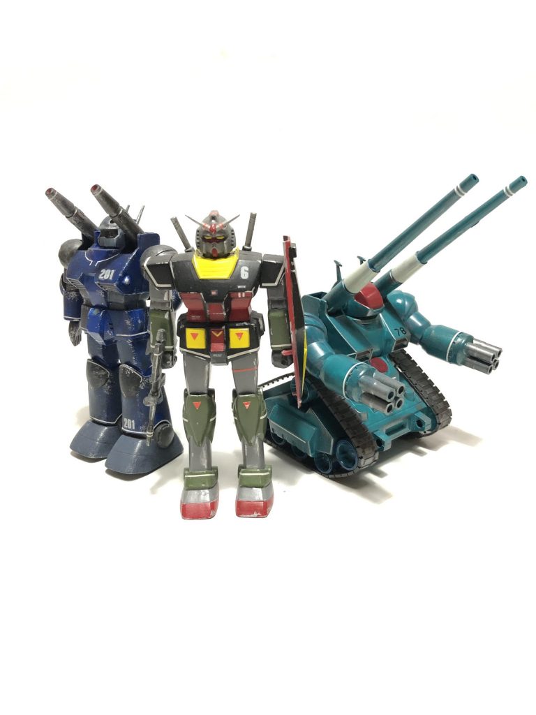 ガンダム、ガンキャノン、ガンタンク揃いました☆
 
もう思い残すことはない。
この3機が揃った事にまたひとつ禊が終わりました♪♪
