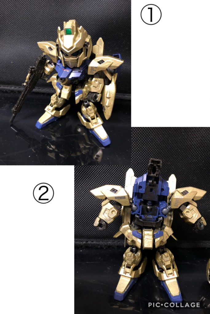 ① 頭を外す。

② 胸部パーツを上にあげる。