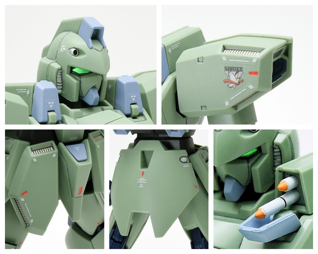 代表的な部分をいくつか拡大してまとめてみました。見えなくなる部分ですが2連ミサイルも塗り替えています。