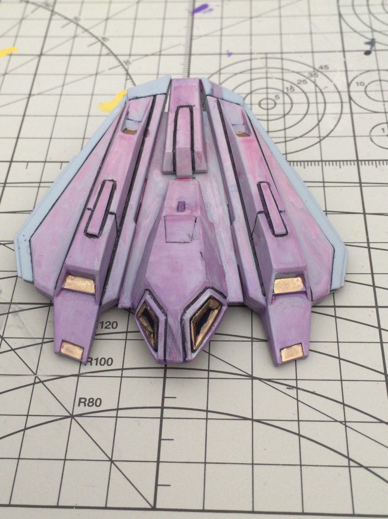 背中のバックパックはプラ板とZガンダムのバックパックのパーツと腰と脚部のパーツを使用して作りました。