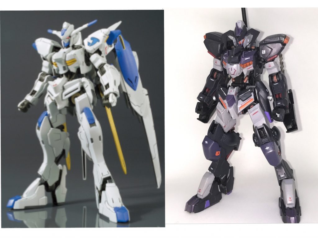 元キットのバエルとの比較。
カラーリングの変化もありますが、だいぶイメージチェンジできたと思います!