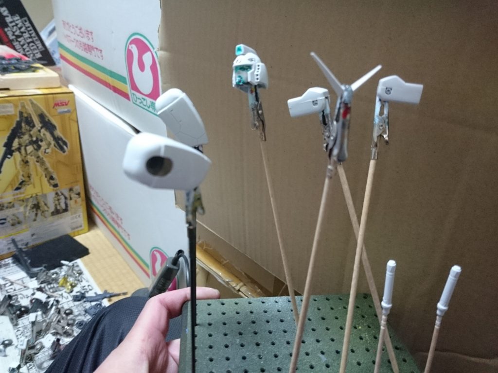 筆塗り+缶スプレー
