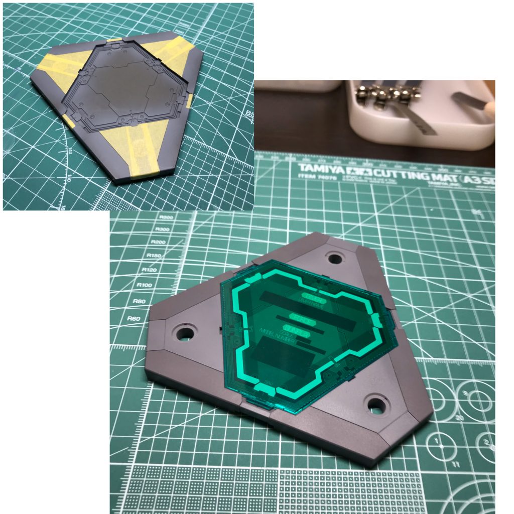 ダイバーギアにはスジボリ追加で、塗り分けを。