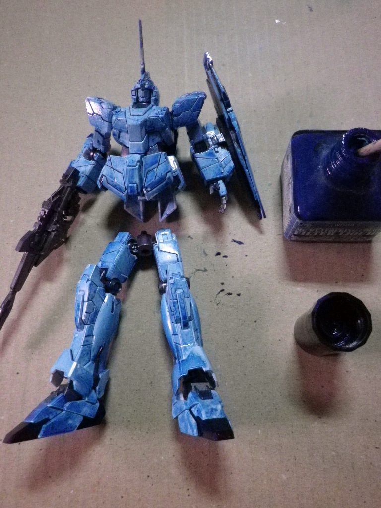 ウェザリングカラー・シェードブルーを筆塗！