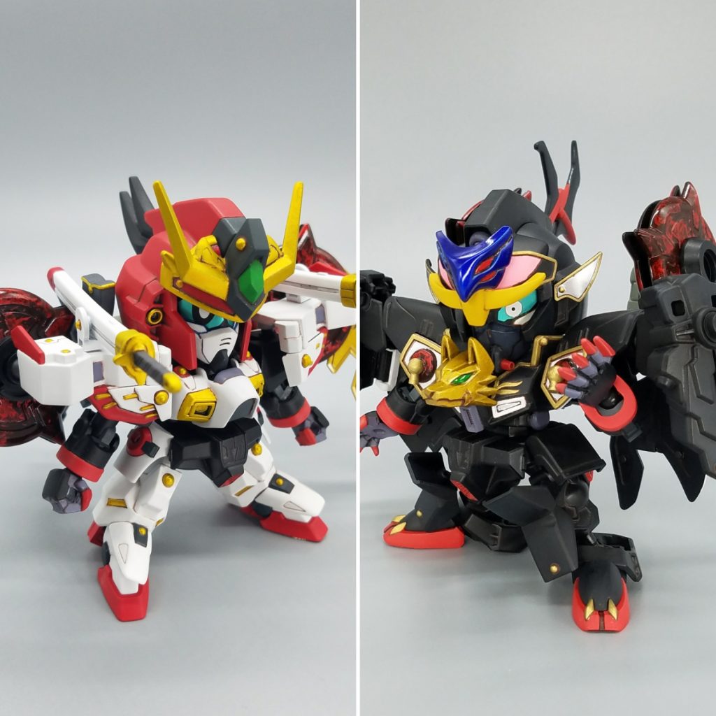 永らくの泰平が続き大将軍不在の時代。天宮より離れた流刑島で兵頑(ベイガン)を名乗る 牙忍 彗斗羅(ゼイドラ)が暗躍を始め
黒守暴隠島では新たな光と闇の試練、頑駄無勇光帝(ユウコウテイ)と蛮心帝頑駄無(バンシンテイ)のもと次代の武者たちが選ばれた。
北方の璃切道(リギルドウ)では魔星の末裔 魔空(マスク)こと禍謀(カバカーリー)率いる霊魂儀衆(レコンギシュウ)が天宮“再征服”の侵攻を開始し
新たに開いた魔界の扉からは鬼神魔将軍 反星龍(キジマ ソレスタル)の配下 彪全斗(トランジェント)、鳳反斗(ポータント)、獅炎斗(ジエンド)が出現。
SDガンダムの史実から分岐した別の世界観=多次元宇宙(デドナ・テーパ)に
“秘められた歴史”の記録を「SDガンダム秘史録(ヒシログ)」と云うーーー。
「次回を待て!」BY.HISHI☆
BB戦士SDガンダムSDコン