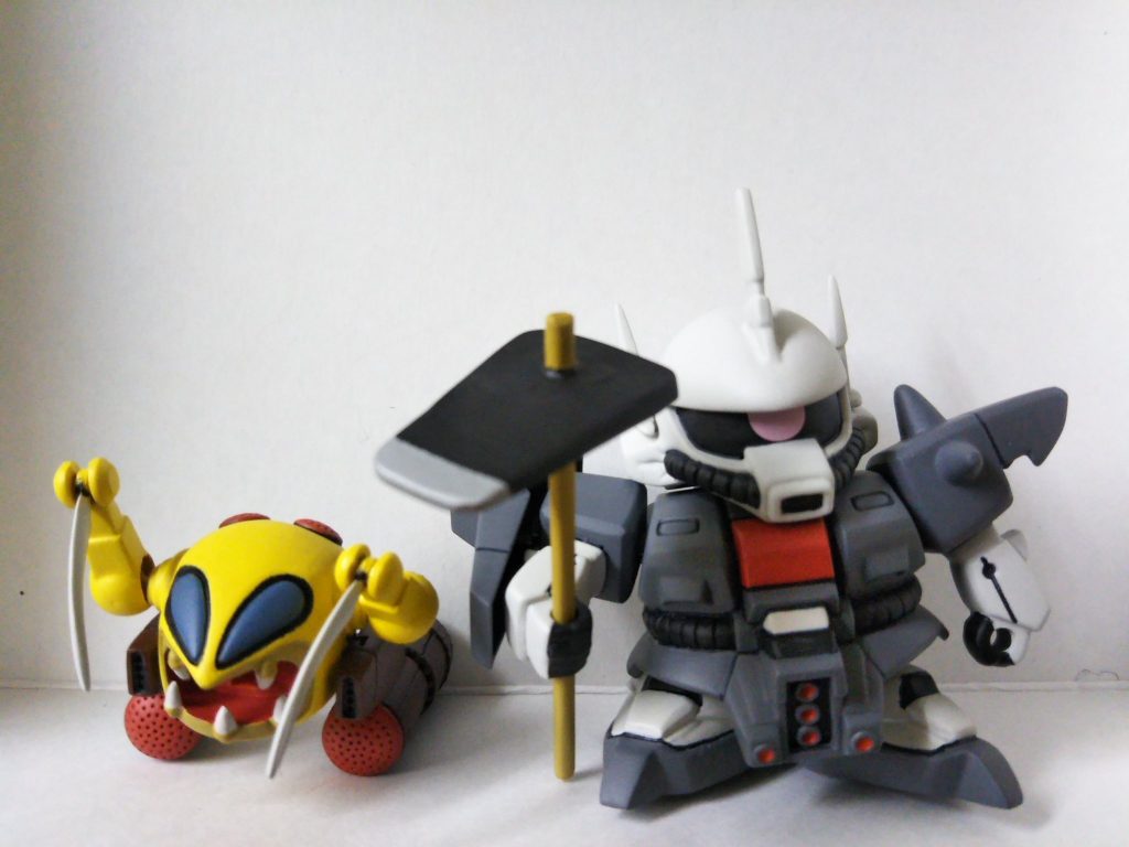 ザクレロはBB戦士ザクⅢのコミックワールド「正直ザクさん」の「ポチ」を再現したくて作りました。