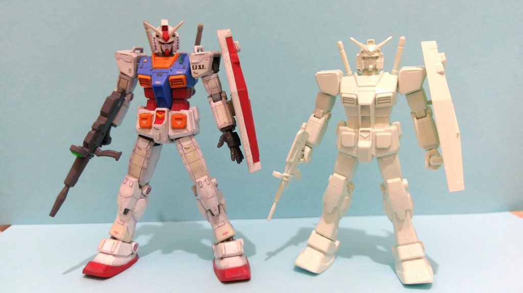 もう一個余分に買ったキットの素組と比較。ビフォーアフター。
まぁ、なんと言うことでしょう❗